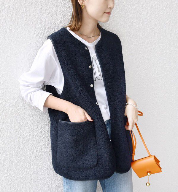 SHIPS for women「〈手洗い可能〉ボア フリース リバーシブル ベスト」|ベスト・ジレ|