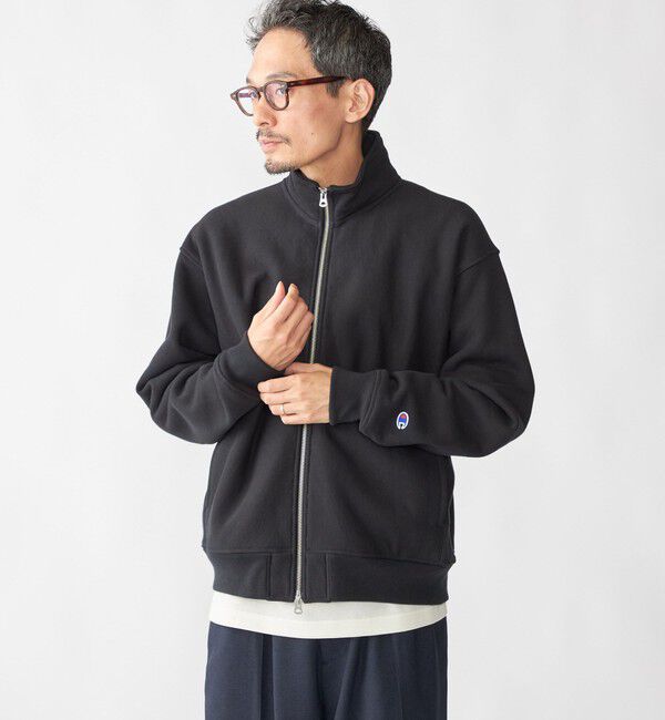 SHIPS「【SHIPS別注】Champion: リバースウィーブ ドライバーズ ジップ カーディガン」|カーディガン|ブラック