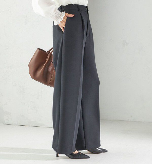 SHIPS for women「〈洗濯機可能 / セレモニー対応可〉ポリエステル レーヨン ダンボール ストレート パンツ」|その他|