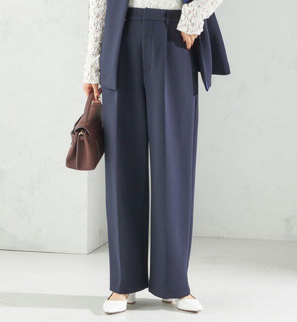 SHIPS for women「〈洗濯機可能 / セレモニー対応可〉ポリエステル レーヨン ダンボール ストレート パンツ」|その他|