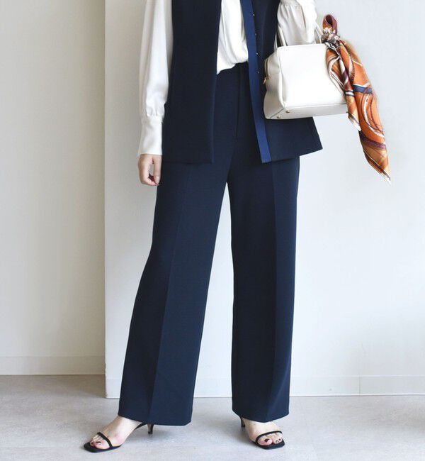 SHIPS for women「〈洗濯機可能 / セレモニー対応可〉ポリエステル レーヨン ダンボール ストレート パンツ」|その他|