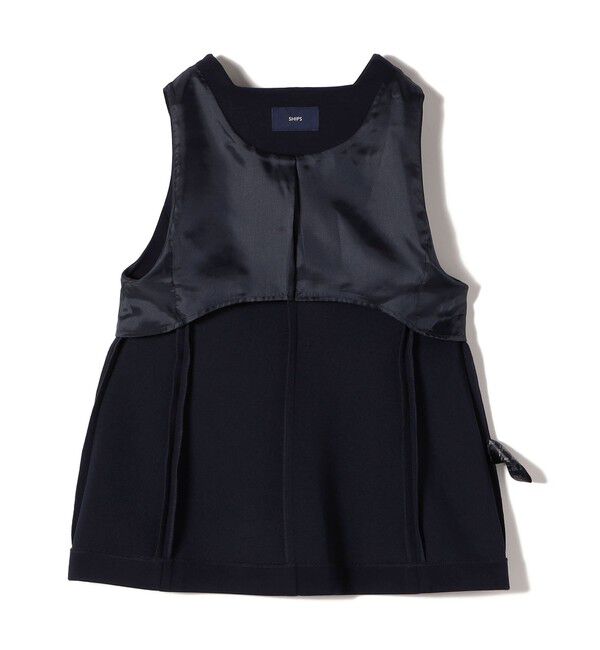 SHIPS for women「〈洗濯機可能 / セレモニー対応可〉ポリエステル レーヨン ダンボール ジレ」|ベスト・ジレ|
