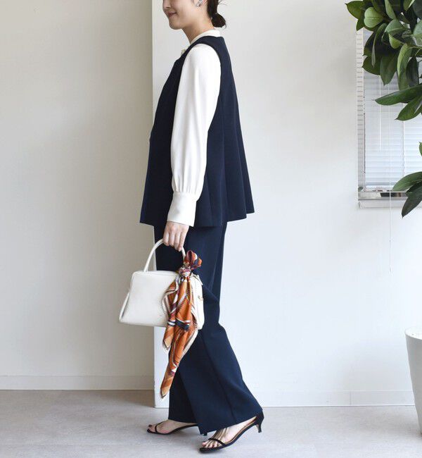 SHIPS for women「〈洗濯機可能 / セレモニー対応可〉ポリエステル レーヨン ダンボール ジレ」|ベスト・ジレ|