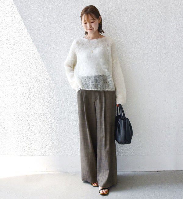 SHIPS for women「〈手洗い可能〉シャンブレー ポケット デザイン ワイド パンツ」|スラックス|