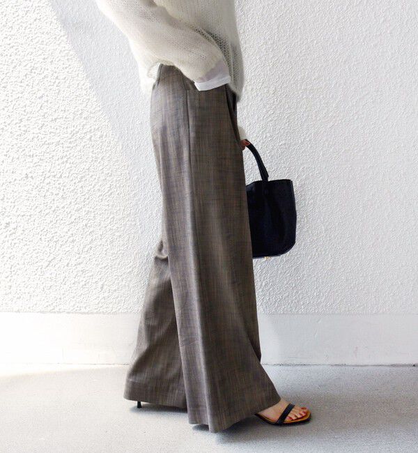 SHIPS for women「〈手洗い可能〉シャンブレー ポケット デザイン ワイド パンツ」|スラックス|