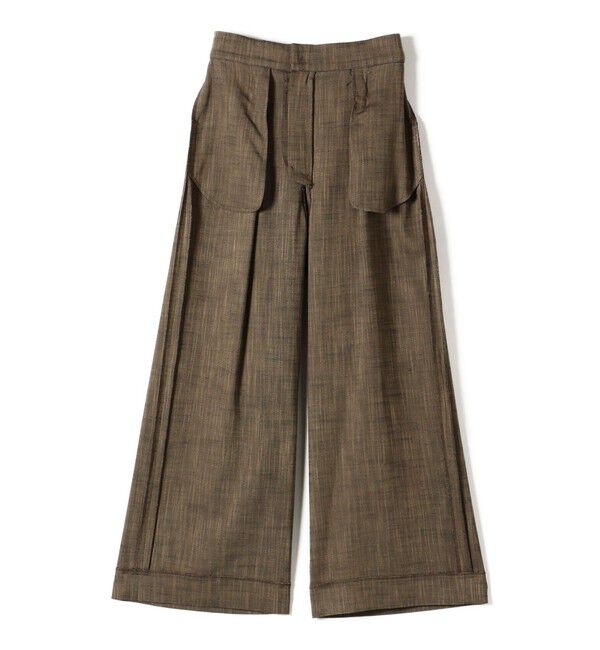 SHIPS for women「〈手洗い可能〉シャンブレー ポケット デザイン ワイド パンツ」|スラックス|
