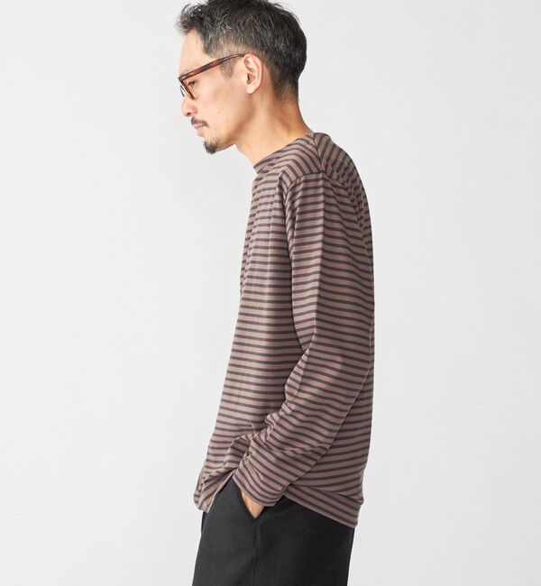 SHIPS「【WEB限定】SHIPS: バスク ボーダー ボートネック ワンポイントワッペン ロングスリーブ Tシャツ」|Tシャツ・カットソー|