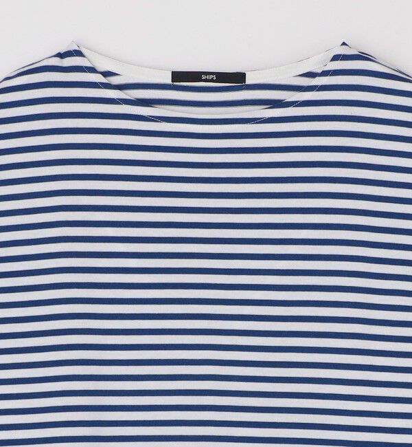SHIPS「【WEB限定】SHIPS: バスク ボーダー ボートネック ワンポイントワッペン ロングスリーブ Tシャツ」|Tシャツ・カットソー|