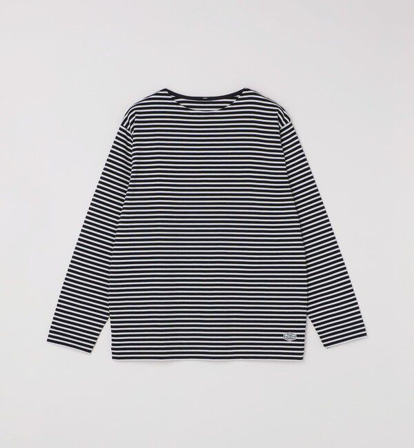 SHIPS「【WEB限定】SHIPS: バスク ボーダー ボートネック ワンポイントワッペン ロングスリーブ Tシャツ」|Tシャツ・カットソー|