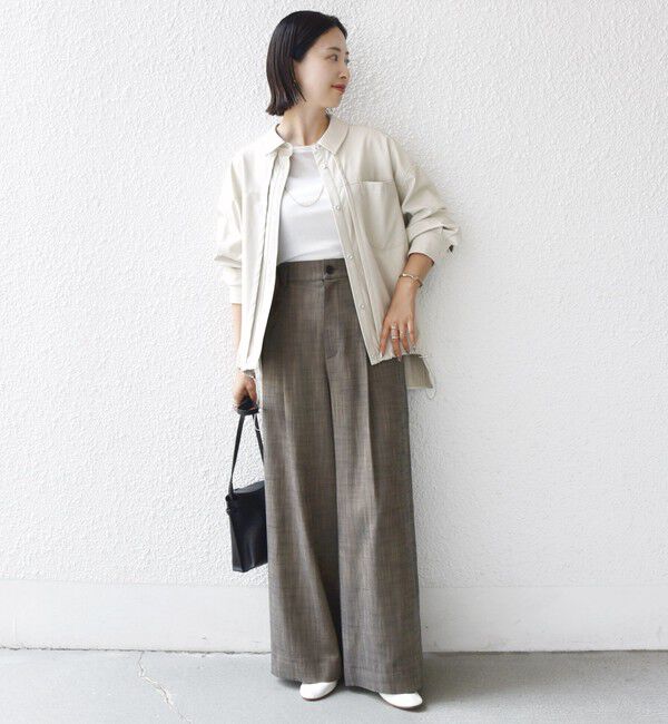 SHIPS for women「【WEB限定】〈手洗い可能〉合成皮革 裾 ドロスト シャツ 羽織」|シャツ・ブラウス|