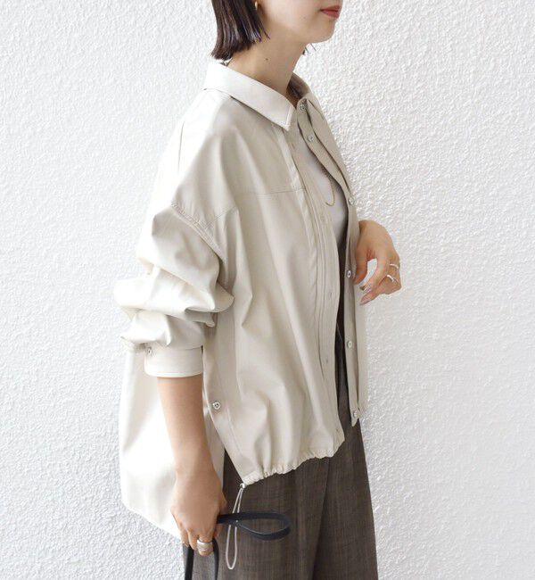 SHIPS for women「【WEB限定】〈手洗い可能〉合成皮革 裾 ドロスト シャツ 羽織」|シャツ・ブラウス|