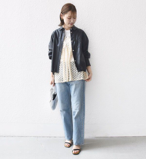 SHIPS for women「【WEB限定】〈手洗い可能〉合成皮革 裾 ドロスト シャツ 羽織」|シャツ・ブラウス|