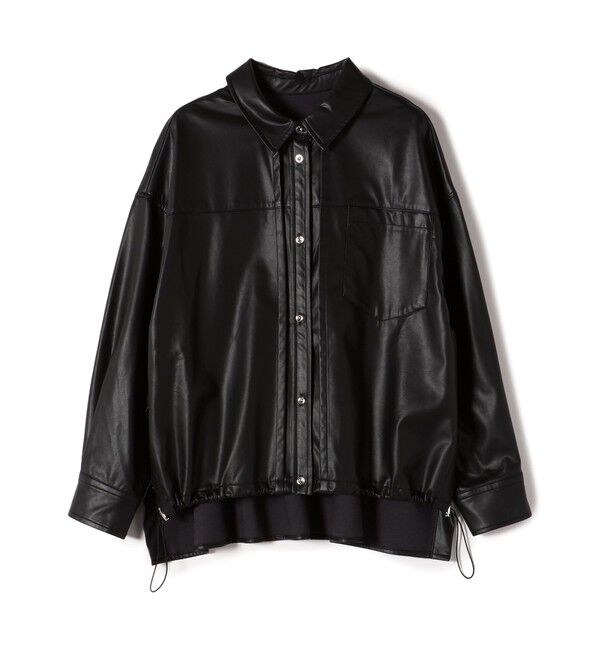 SHIPS for women「【WEB限定】〈手洗い可能〉合成皮革 裾 ドロスト シャツ 羽織」|シャツ・ブラウス|