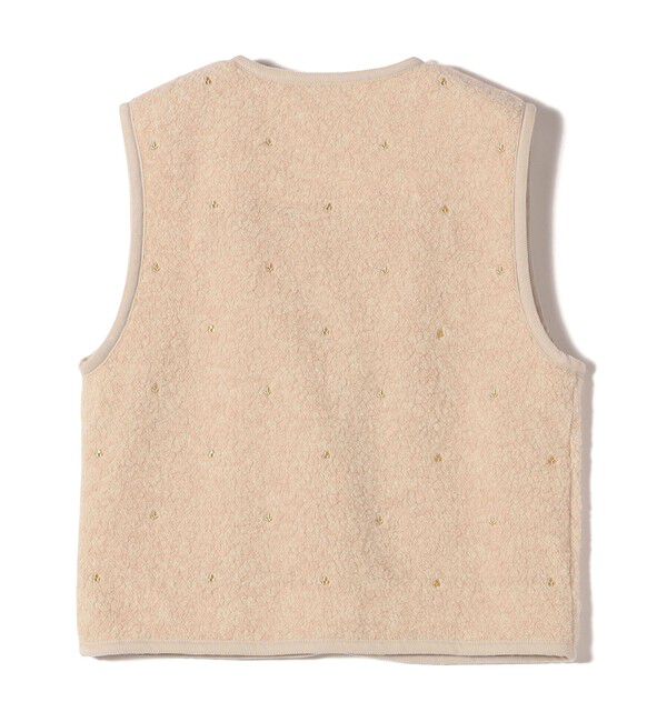 SHIPS for women「【SHIPS別注】assiette:ウール混 ボア 刺繍 ベスト」|ベスト・ジレ|