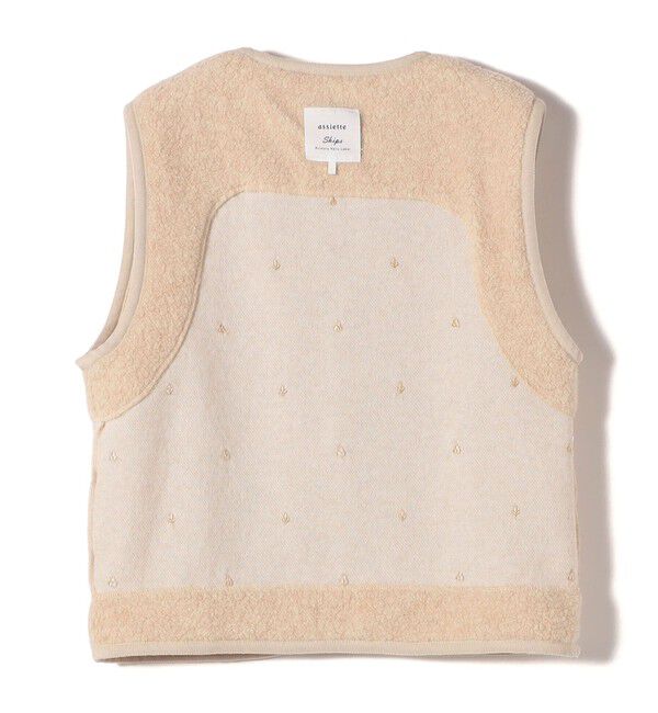 SHIPS for women「【SHIPS別注】assiette:ウール混 ボア 刺繍 ベスト」|ベスト・ジレ|