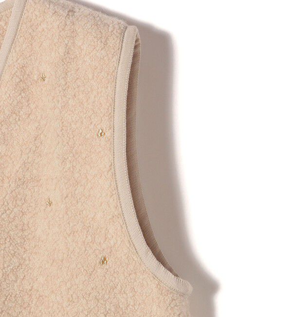 SHIPS for women「【SHIPS別注】assiette:ウール混 ボア 刺繍 ベスト」|ベスト・ジレ|