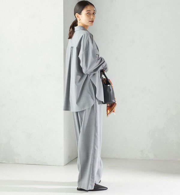 SHIPS for women「〈手洗い可能〉トロピカル タック パンツ（セットアップ対応）」|スラックス|