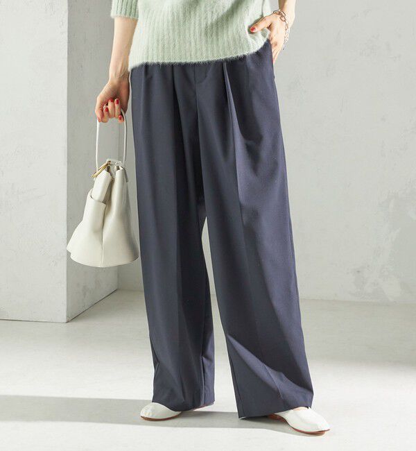 SHIPS for women「〈手洗い可能〉トロピカル タック パンツ（セットアップ対応）」|スラックス|