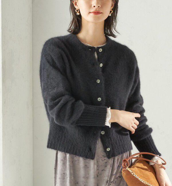 SHIPS for women「〈手洗い可能〉フォックス クルーネック ニット カーディガン」|カーディガン|ブラック