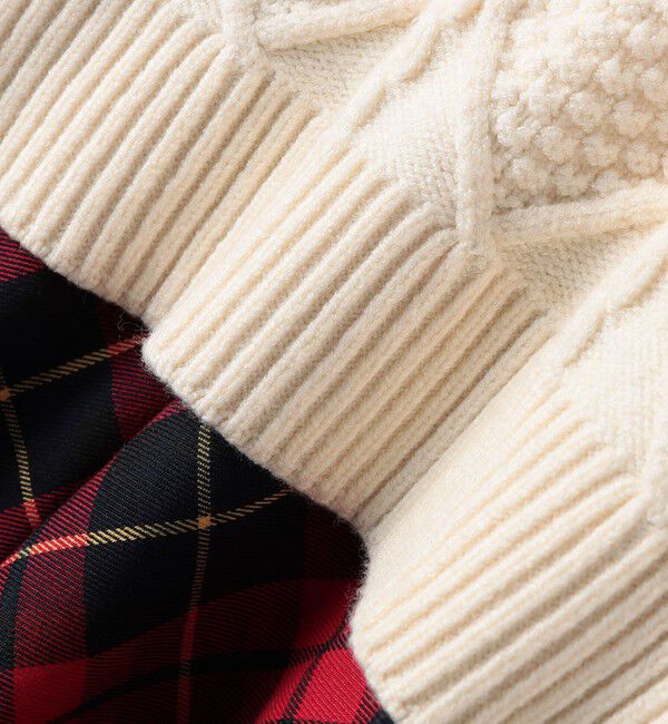 SHIPS KIDS「SHIPS KIDS:90cm /〈洗濯機可能〉ケーブルニット ドッキング ワンピース」|ワンピース|