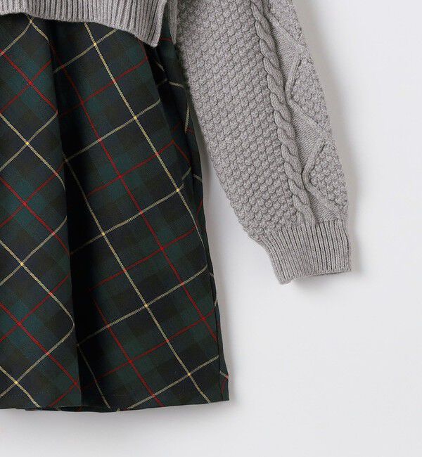 SHIPS KIDS「SHIPS KIDS:90cm /〈洗濯機可能〉ケーブルニット ドッキング ワンピース」|ワンピース|