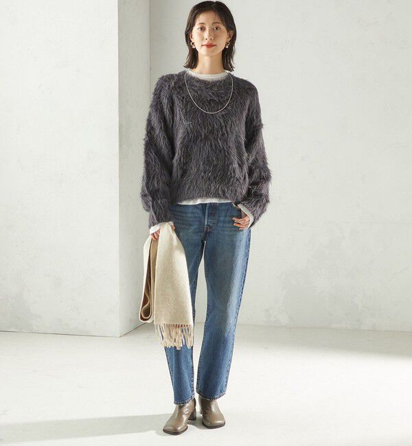 SHIPS for women「〈手洗い可能〉シャギー ファー クルーネック プルオーバー」|ニット・セーター|