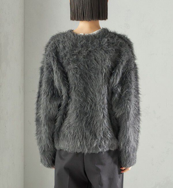 SHIPS for women「〈手洗い可能〉シャギー ファー クルーネック プルオーバー」|ニット・セーター|