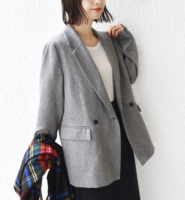 SHIPS for women「〈手洗い可能〉ウール 調 合繊 ダブル ジャケット」|テーラードジャケット|