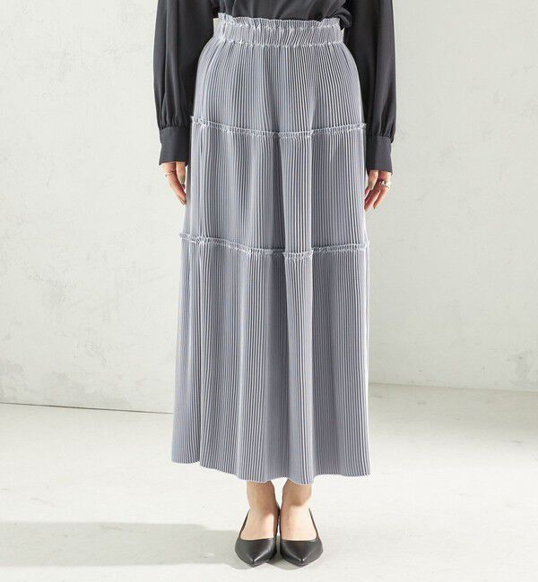 SHIPS for women「〈手洗い可能〉サテン プリーツ ティアード スカート」|スカート|