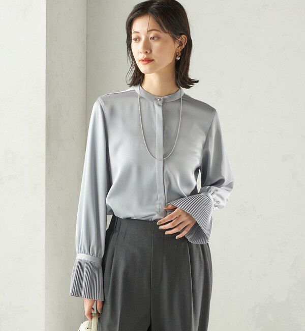 SHIPS for women「〈手洗い可能〉プリーツ 袖 デザイン ブラウス」|シャツ・ブラウス|