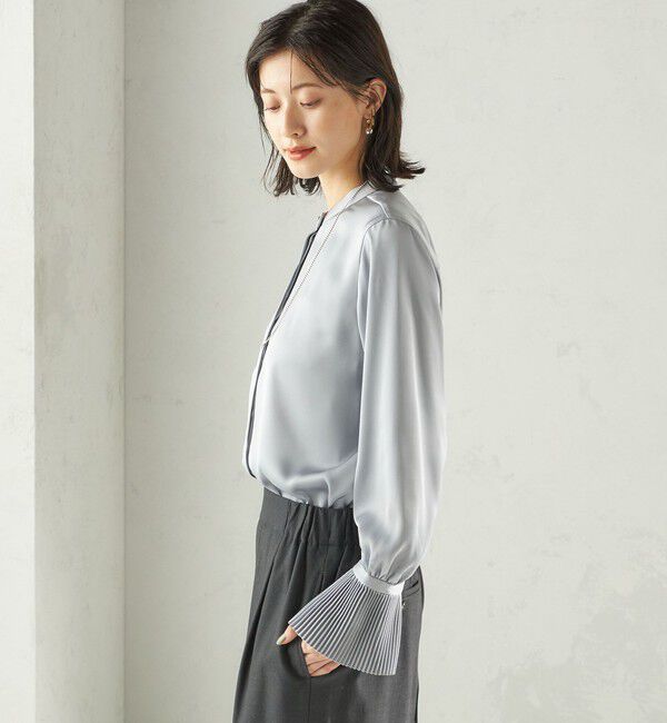 SHIPS for women「〈手洗い可能〉プリーツ 袖 デザイン ブラウス」|シャツ・ブラウス|
