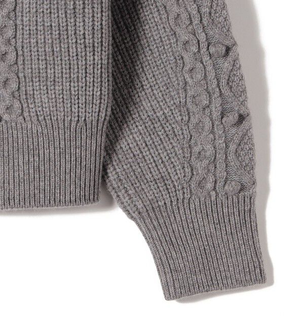 SHIPS for women「SHIPS Primary Navy Label:〈手洗い可能〉PON PON ケーブル ジップ アップ カーディガン」|カーディガン|