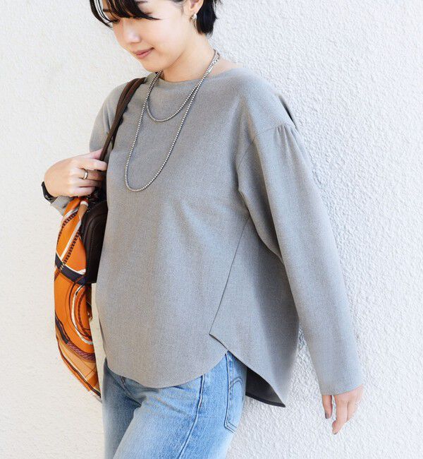 SHIPS for women「〈手洗い可能〉両面起毛 裾 ラウンド デザイン プルオーバー」|シャツ・ブラウス|