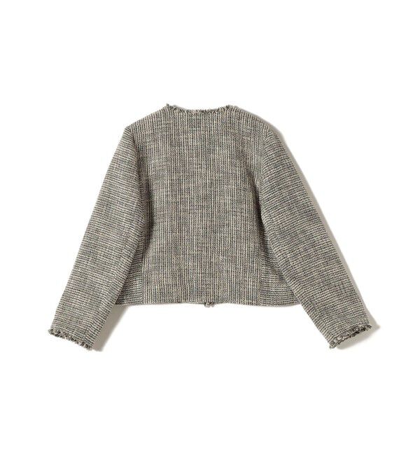 SHIPS for women「《一部追加予約》トライスピン 杢 ツイード パール モチーフ ボタン ジャケット（セレモニー対応可）」|ノーカラージャケット|