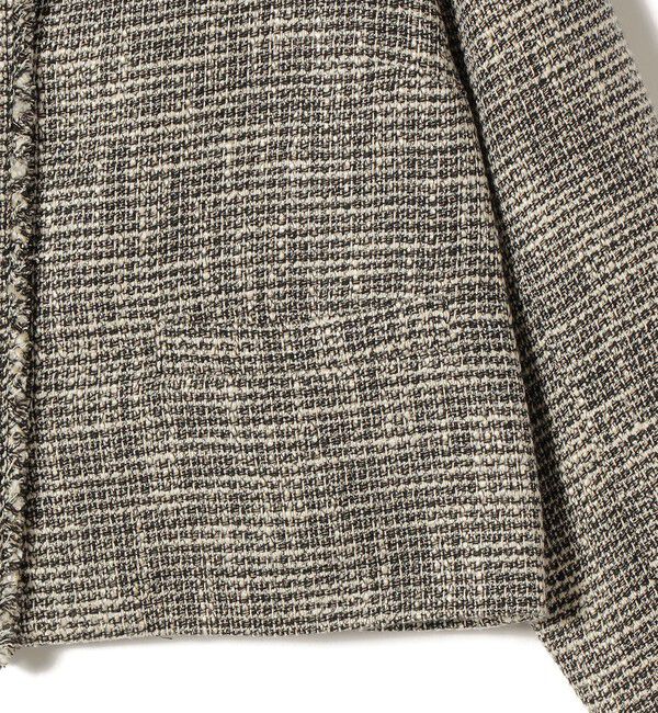 SHIPS for women「《一部追加予約》トライスピン 杢 ツイード パール モチーフ ボタン ジャケット（セレモニー対応可）」|ノーカラージャケット|