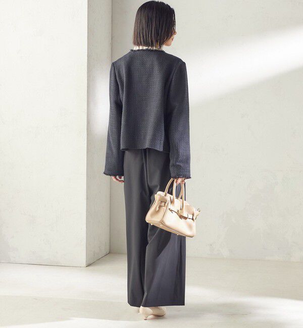 SHIPS for women「《一部追加予約》トライスピン 杢 ツイード パール モチーフ ボタン ジャケット（セレモニー対応可）」|ノーカラージャケット|