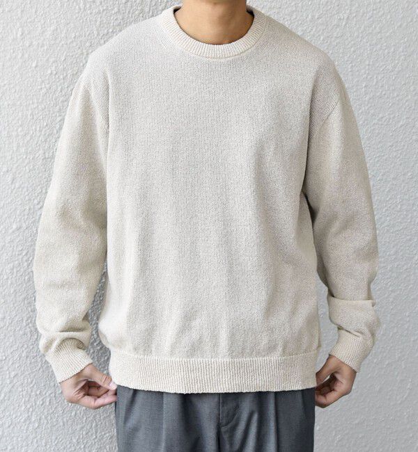 SHIPS any「SHIPS any:〈手洗い可能〉JAPAN MADE ペーパーヤーン ハイゲージ クルーネック ニット◆」|ニット・セーター|ベージュ