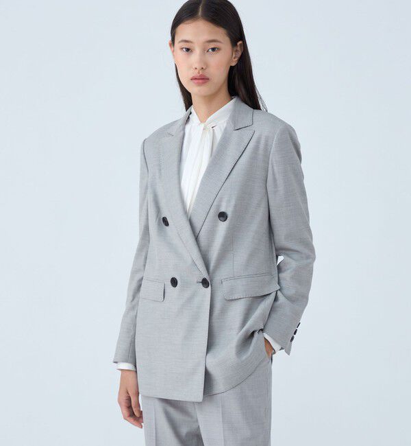 TOMORROWLAND collection「シャイニーピンヘッド ダブルブレストジャケット」|テーラードジャケット|