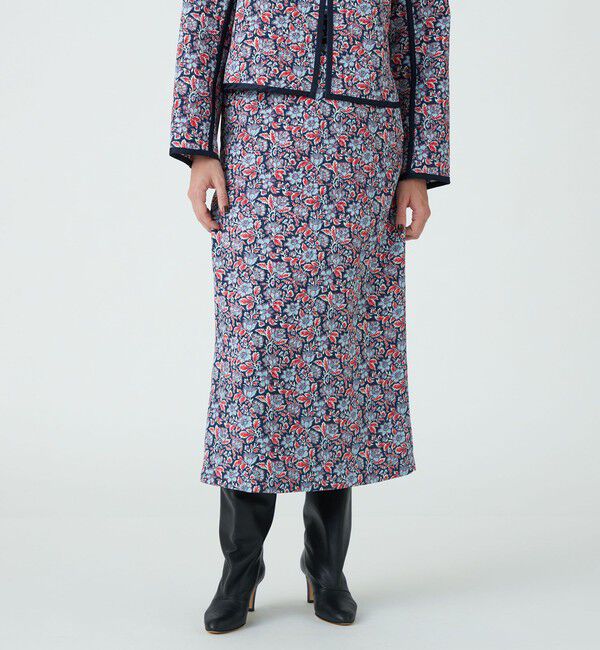 SOULEIADO「ポリエステルプリント ナローイージースカート」|スカート|