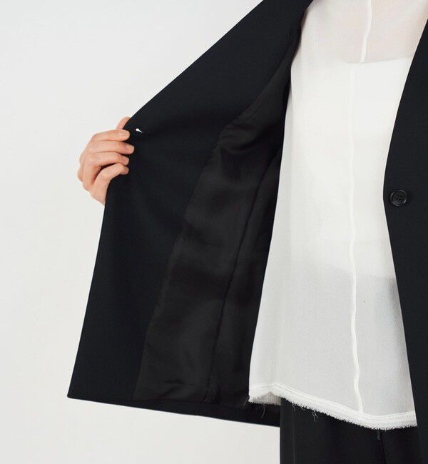 DES PRES「ポリエステルウールバラシャ Vカラージャケット」|ノーカラージャケット|