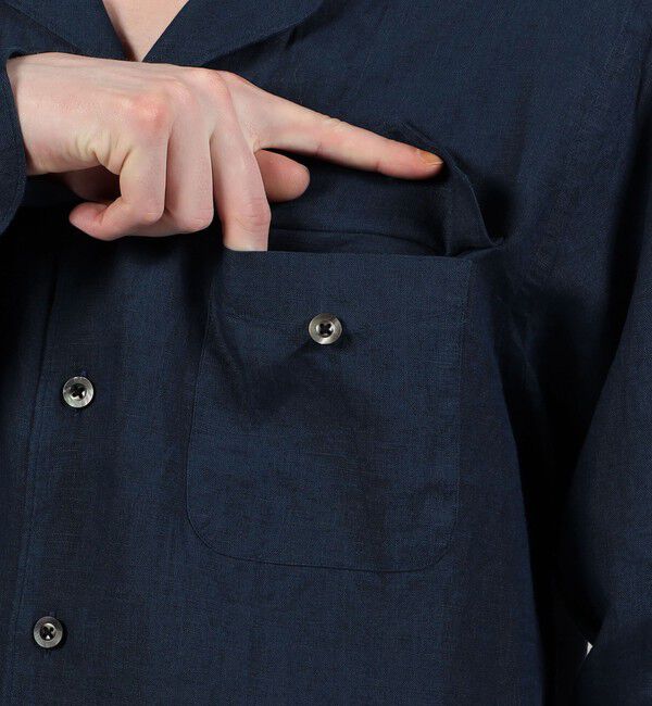 TOMORROWLAND MENS「アイリッシュリネン ダブルポケット オープンカラーシャツ」|シャツ・ブラウス|