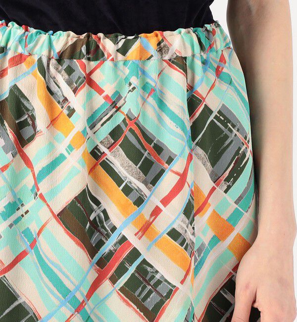 Ballsey「プラッドペイントプリント イージーラップスカート」|スカート|