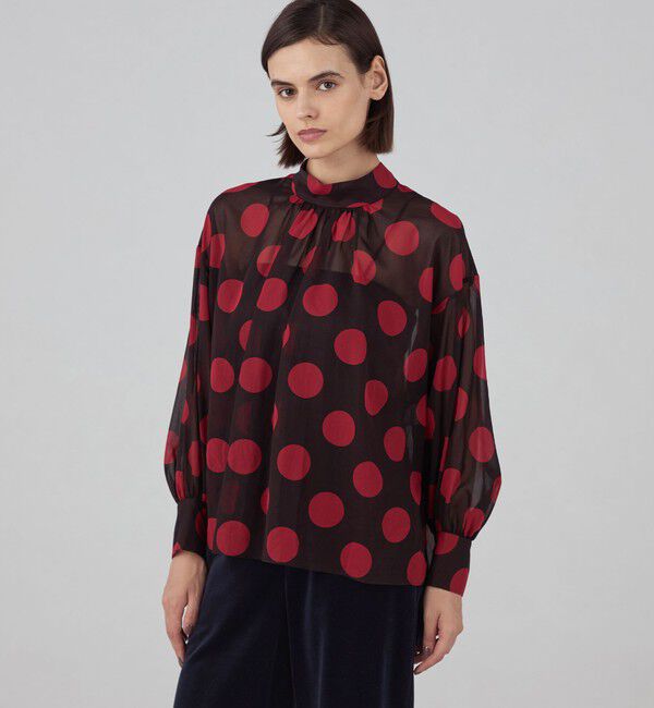 TOMORROWLAND collection「ラルジュドットプリント バックリボンブラウス」|シャツ・ブラウス|