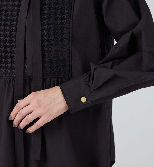 TOMORROWLAND collection「ブラックコンビネーション ボウタイブラウス」|シャツ・ブラウス|