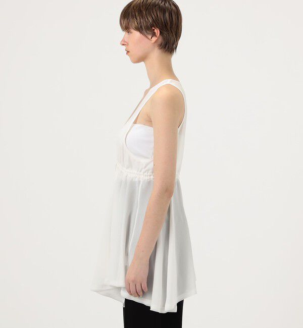 DES PRES「シルクジョーゼット ペプラムノースリーブブラウス」|シャツ・ブラウス|