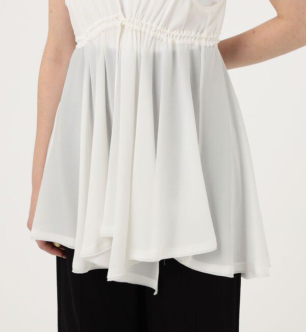 DES PRES「シルクジョーゼット ペプラムノースリーブブラウス」|シャツ・ブラウス|