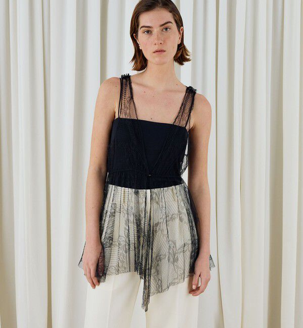 DES PRES「コードリーレース ペプラムノースリーブブラウス」|シャツ・ブラウス|