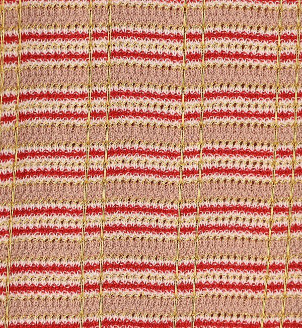 MACPHEE「コットンナイロンラメチェック ポロプルオーバー」|ニット・セーター|