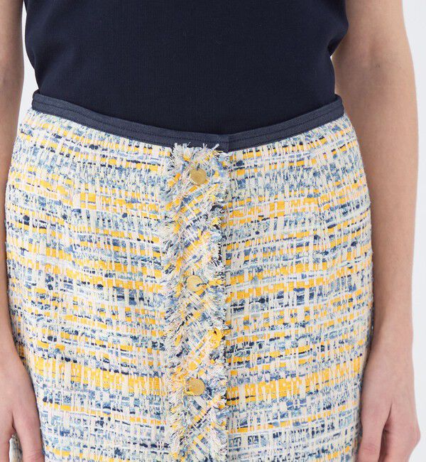 TOMORROWLAND collection「ジョーヌラインファンシー フロントボタンスカート」|タイト|