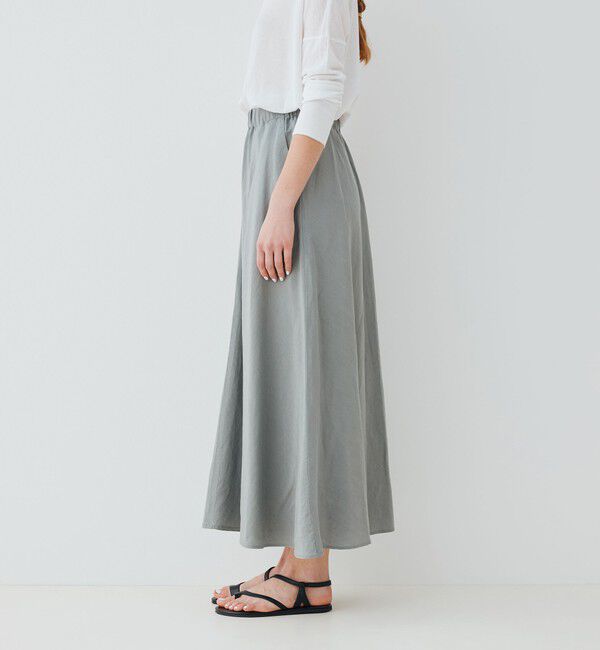 GALERIE VIE「リネンキュプラシルクコンパクト イージーAラインスカート」|フレア|